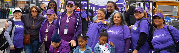 Group of people supporting SEIU
